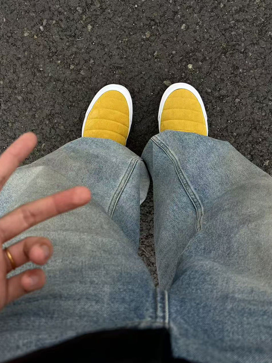 Quilted Yellow Slip-On Sneaker Mules