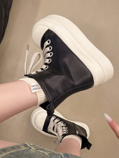 Oversized-Toe High-Low Platform Trainers