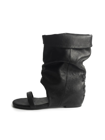 Open-Toe Slouch Ankle Boot Sandals