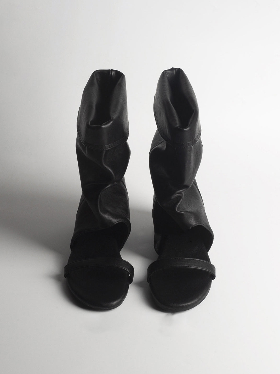 Open-Toe Slouch Ankle Boot Sandals