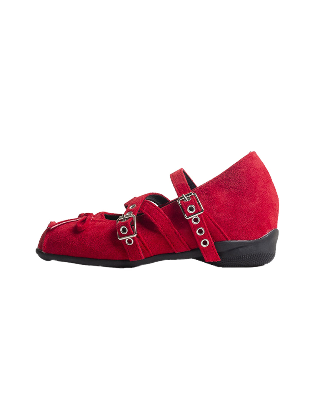 Square-Toe Multi-Strap Leather Mary Janes