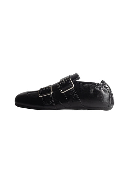 Convertible Triple-Strap Leather Loafers