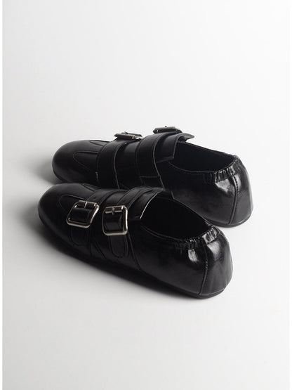 Convertible Triple-Strap Leather Loafers