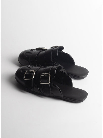 Convertible Triple-Strap Leather Loafers