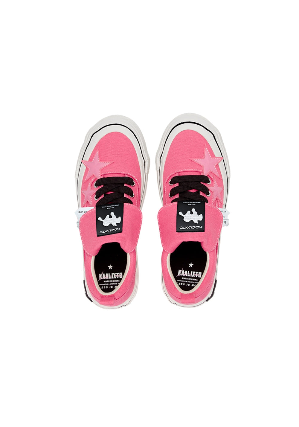Raspberry Star-Panel Canvas Sneakers