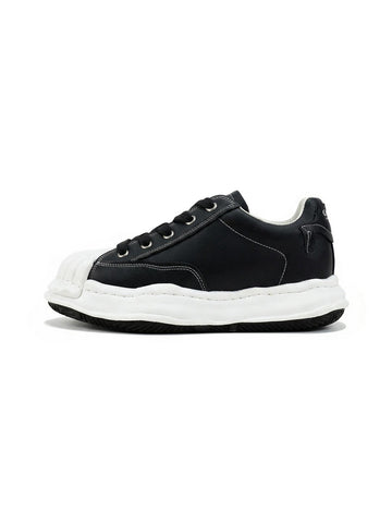 Molded Shell-Toe Black Court Sneakers