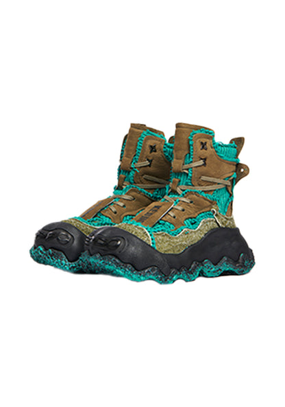 Abstract-Splash Layered Platform Boots
