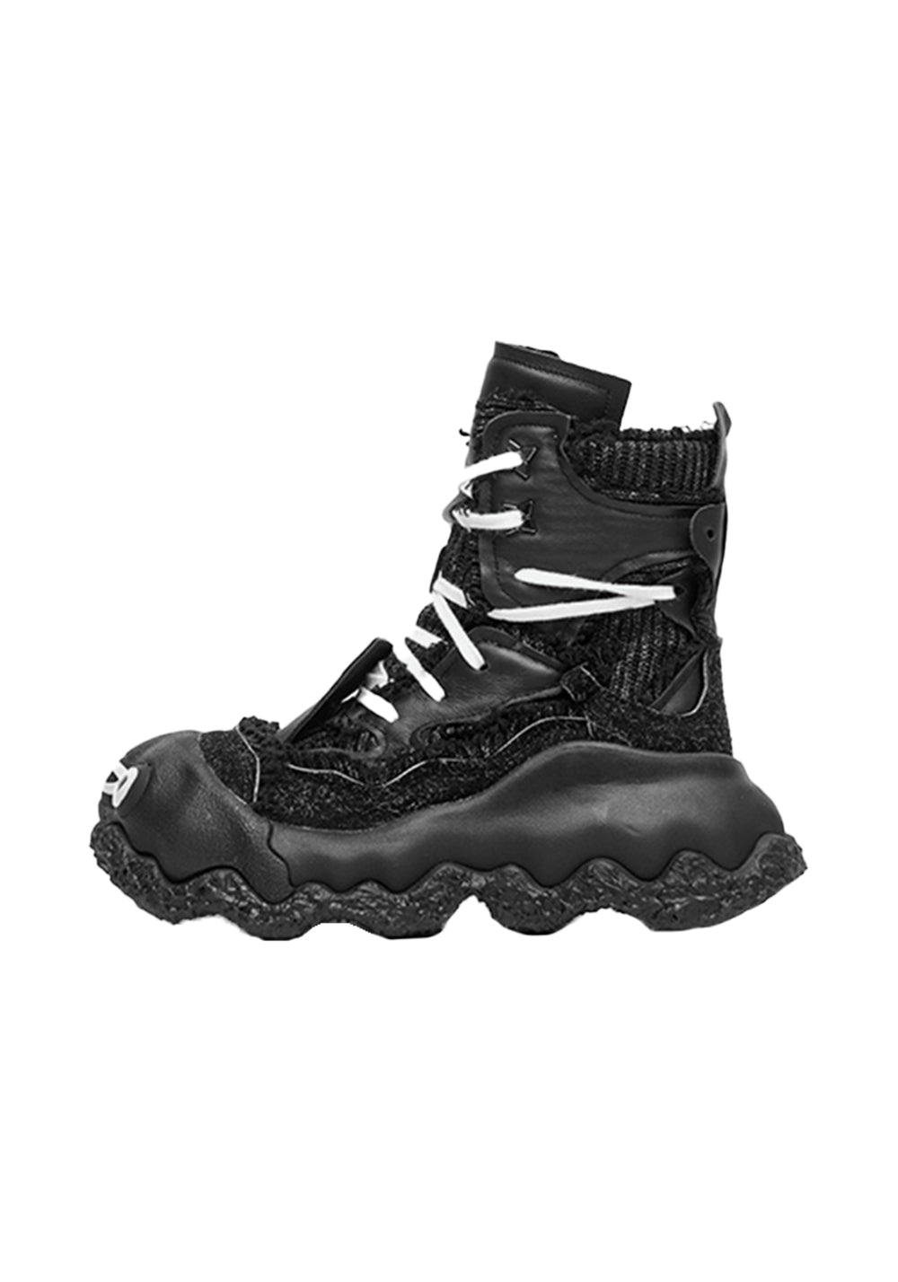 Abstract-Splash Layered Platform Boots