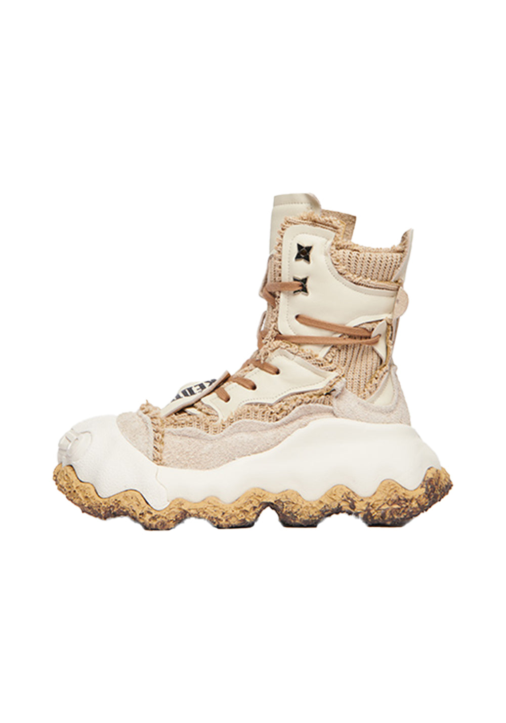 Abstract-Splash Layered Platform Boots