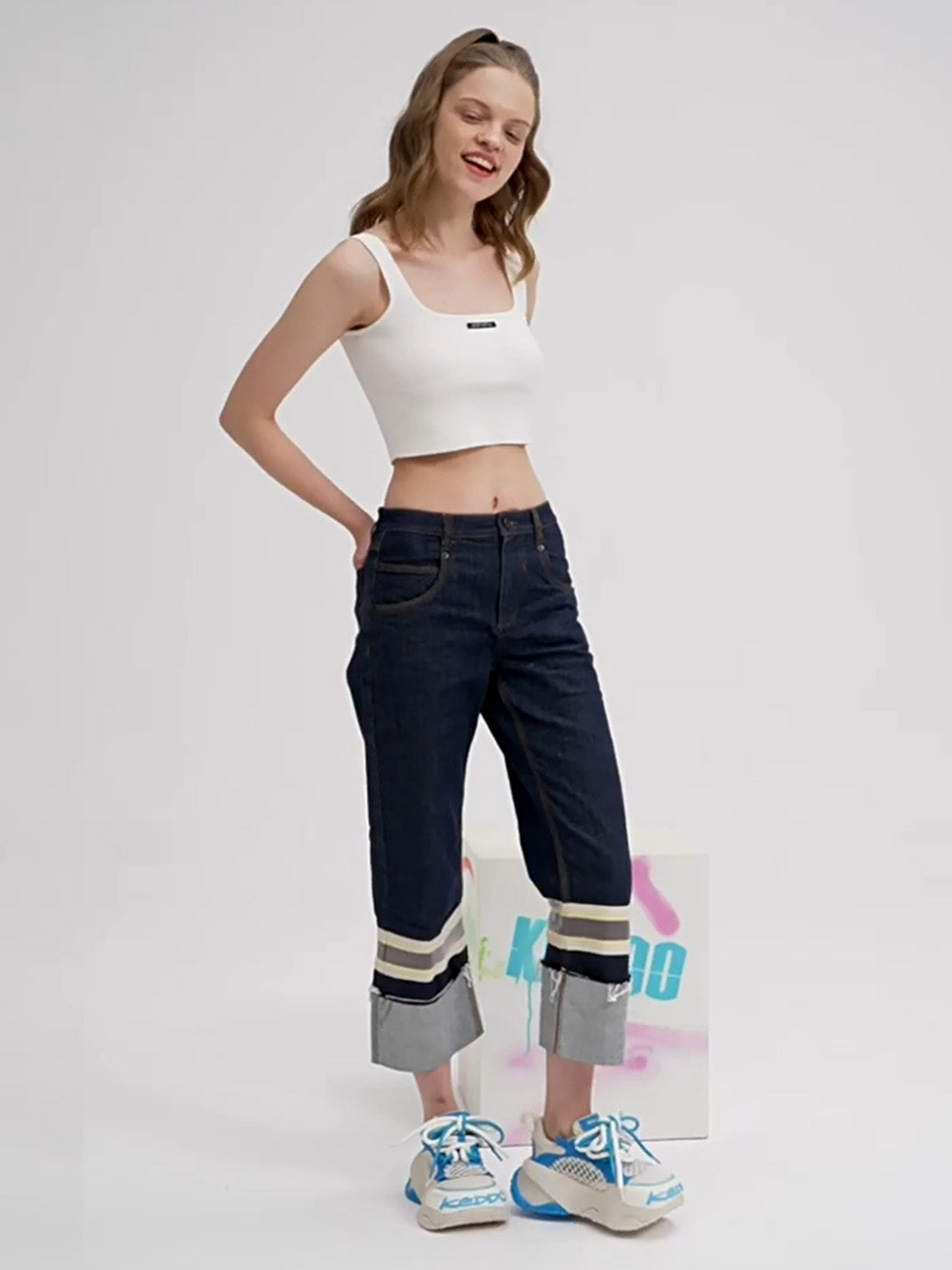 Macaron Blue Mesh Chunky Dad Sneakers