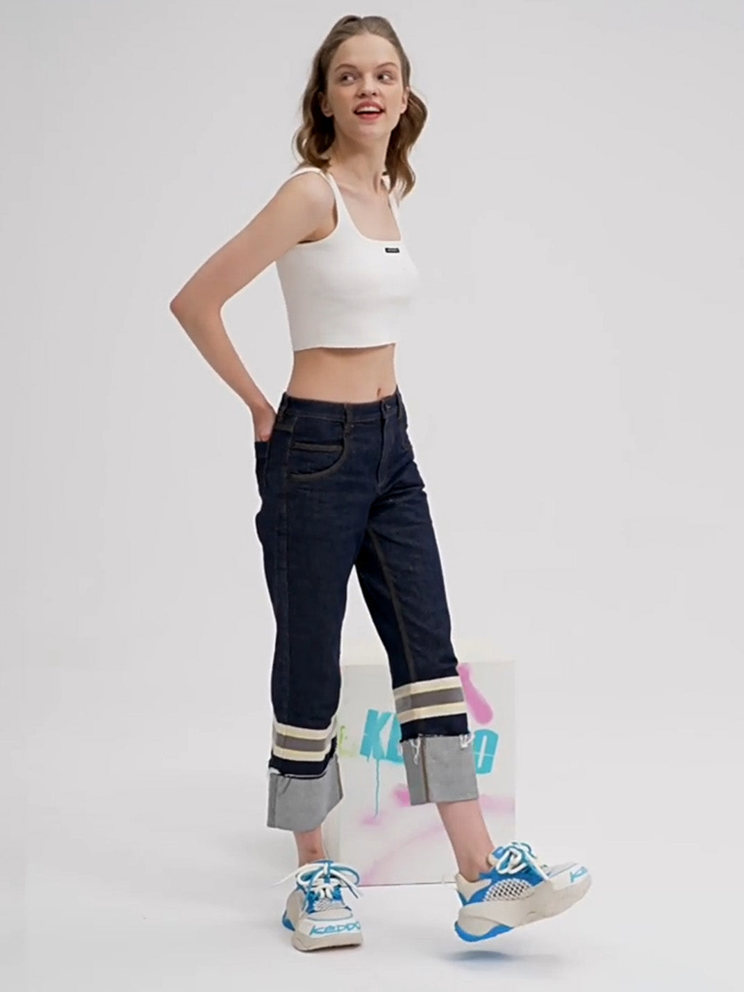 Macaron Blue Mesh Chunky Dad Sneakers