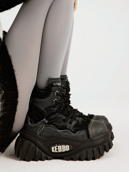 Sculpted-Sole Punk Platform Work Boots