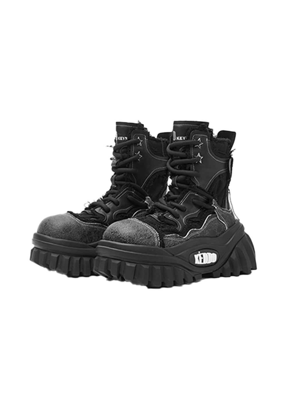Sculpted-Sole Punk Platform Work Boots