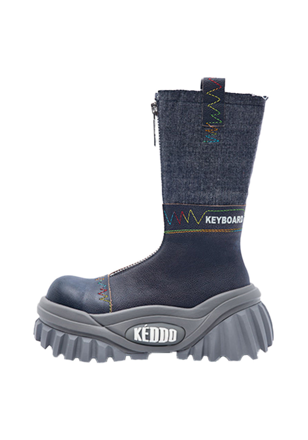 Retro Mid-Calf Chunky Motorcycle Boots