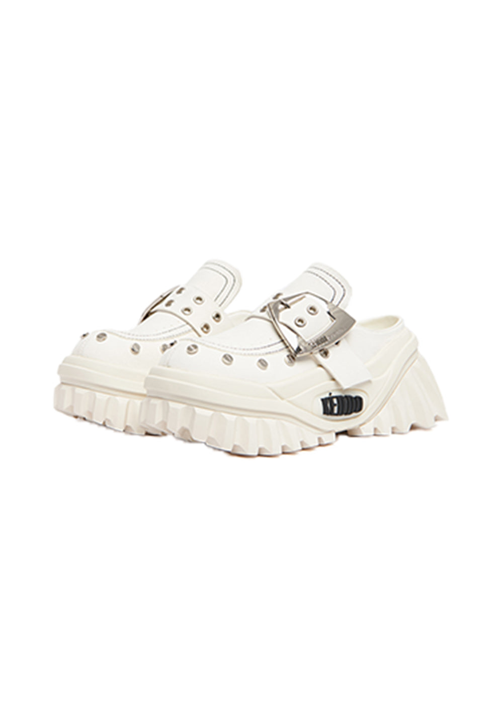 Studded Buckle Platform Mary Jane Shoes