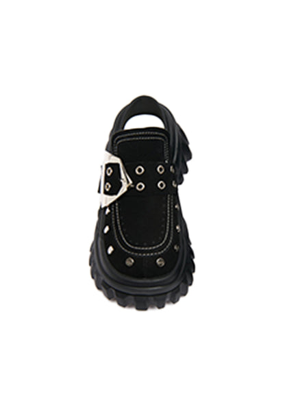 Studded Buckle Platform Mary Jane Shoes