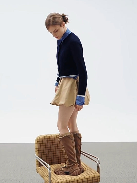 Tall Lace-Up Platform Riding Boots