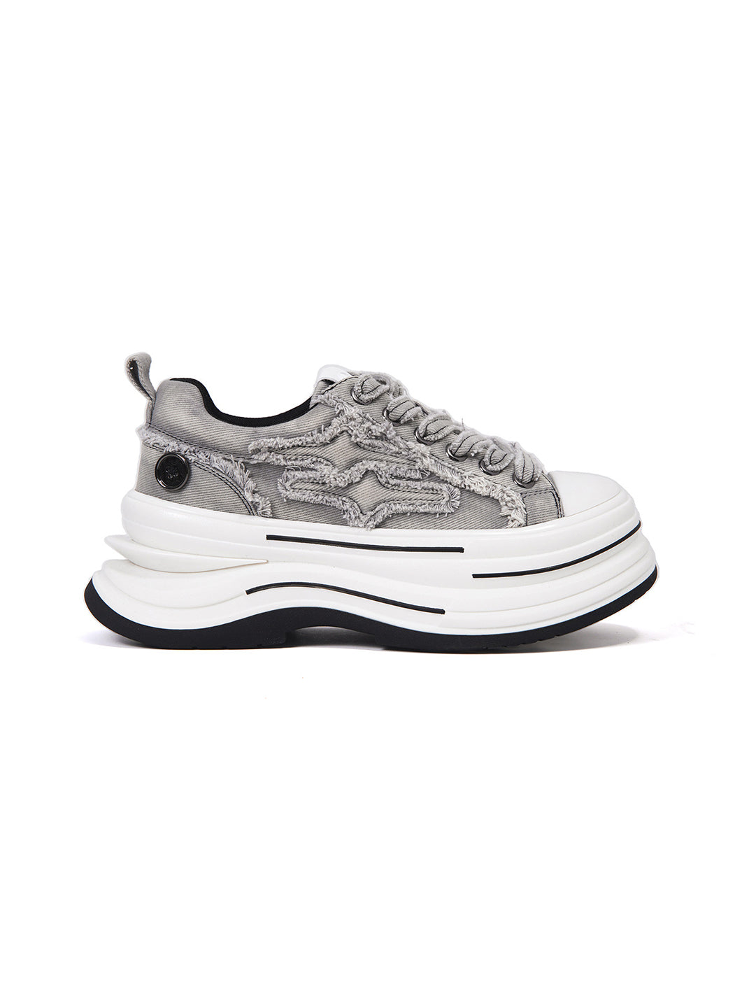 Gray Frayed-Canvas 7 cm Platform Sneakers