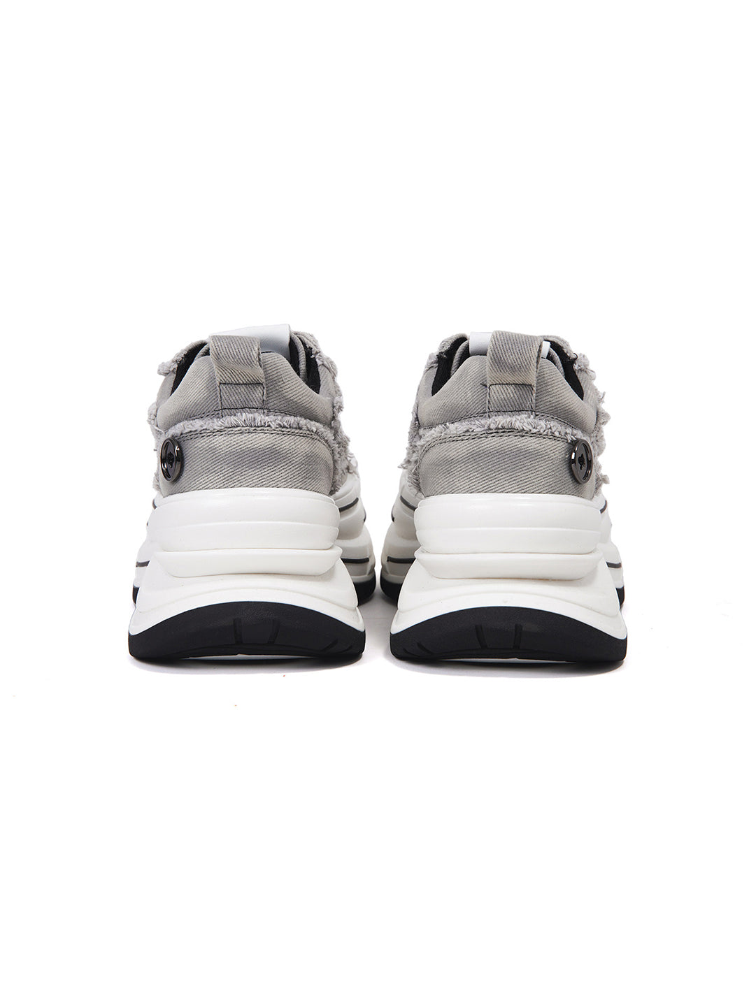 Gray Frayed-Canvas 7 cm Platform Sneakers
