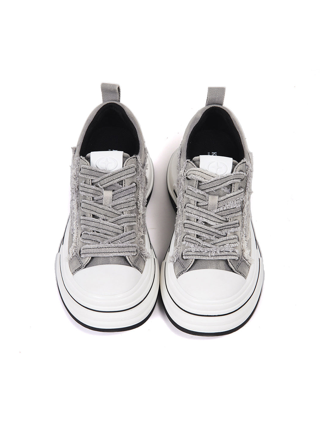 Gray Frayed-Canvas 7 cm Platform Sneakers
