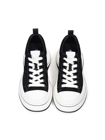 Black 7 cm Layered-Platform Canvas Sneakers