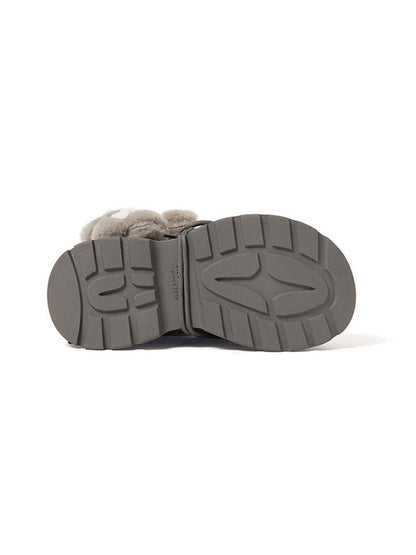 Plush-Cuff Charm Platform Snow Boots