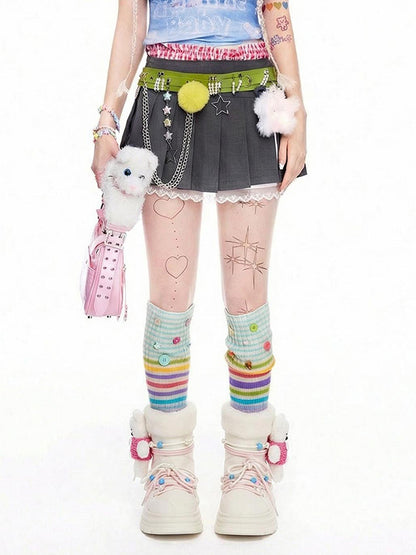 White Teddy-Lined Chunky Winter Boots