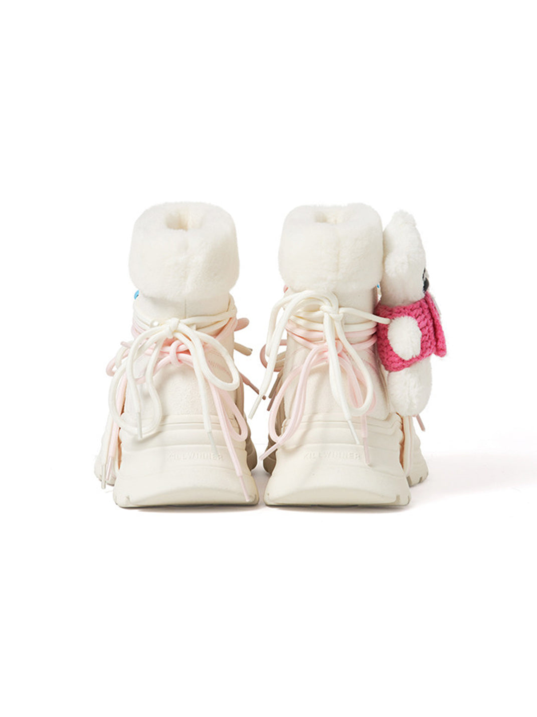 White Teddy-Lined Chunky Winter Boots