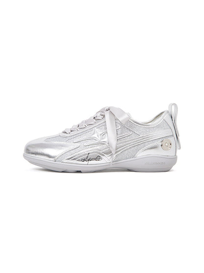Silver Sculpted-Panel Athletic Trainers