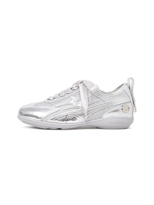 Silver Sculpted-Panel Athletic Trainers