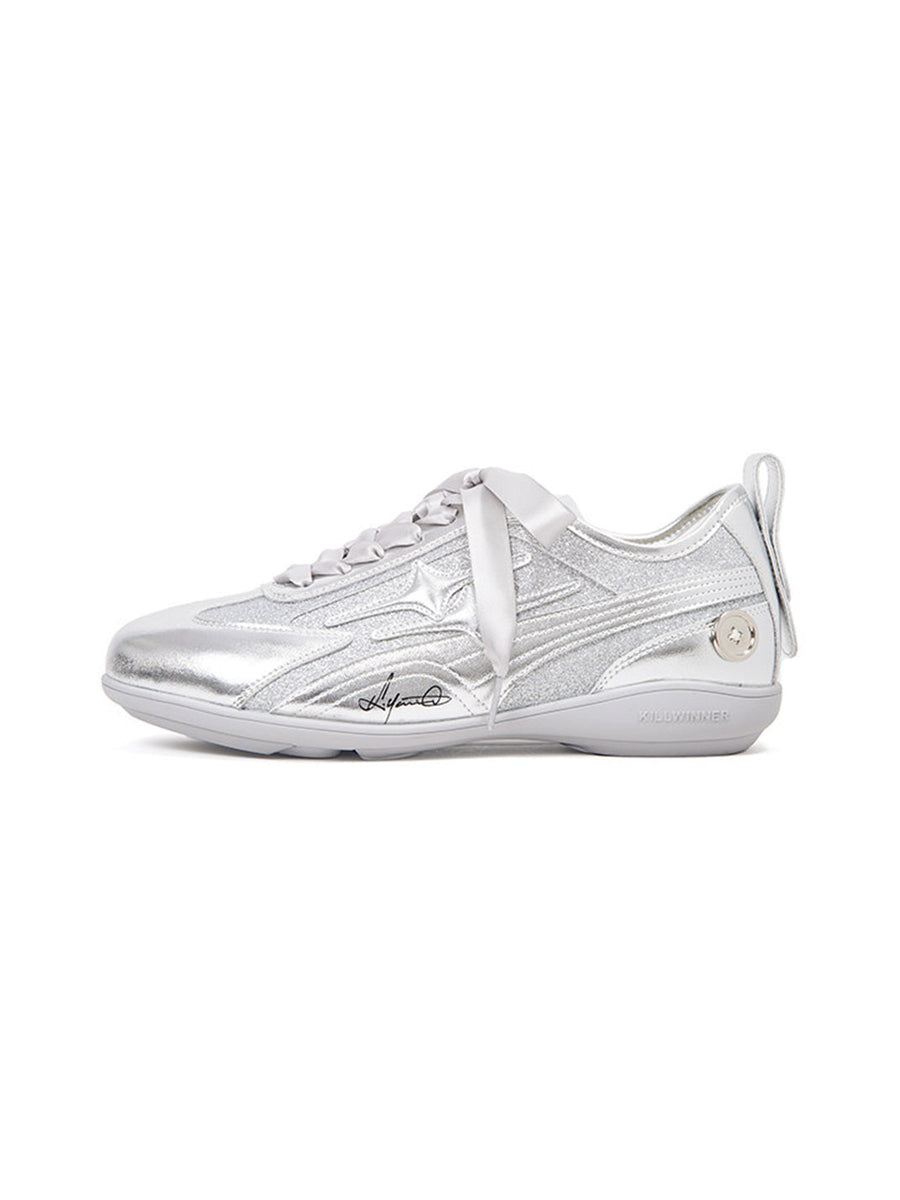 Silver Sculpted-Panel Athletic Trainers