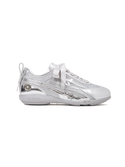 Silver Sculpted-Panel Athletic Trainers