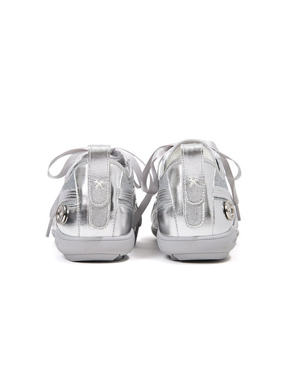 Silver Sculpted-Panel Athletic Trainers