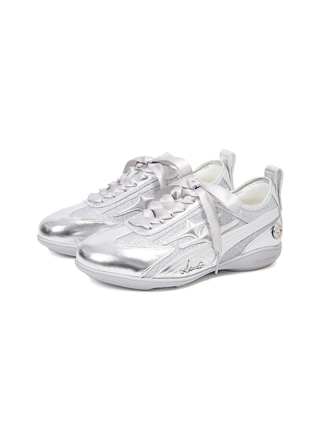 Silver Sculpted-Panel Athletic Trainers
