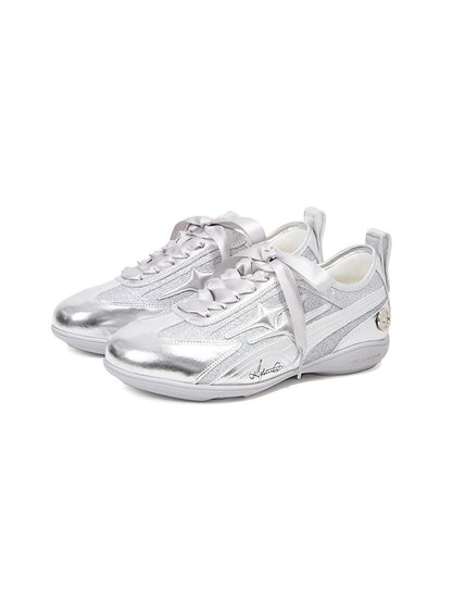 Silver Sculpted-Panel Athletic Trainers