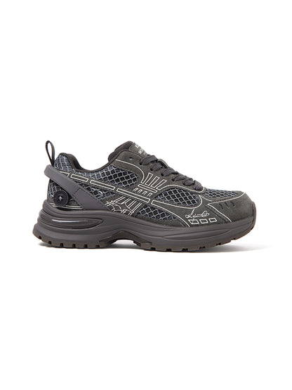 Layered Mesh Dark Gray Runner Sneakers