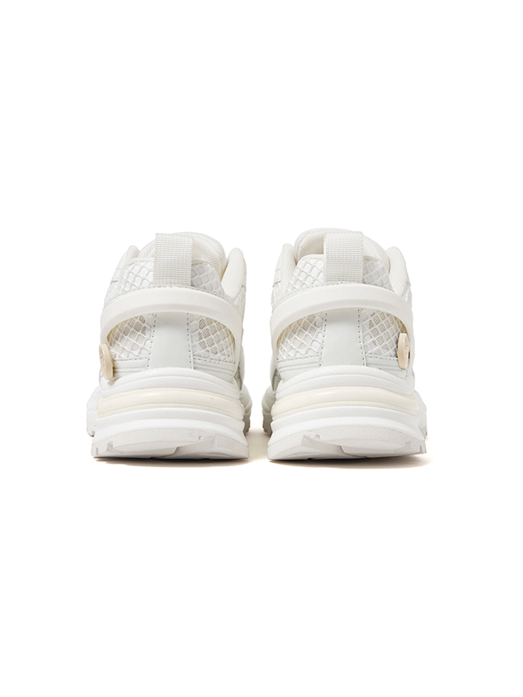 White Mesh Sculpted-Sole Runner Sneakers