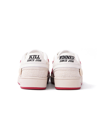 Red-Accent Retro Training Sneakers