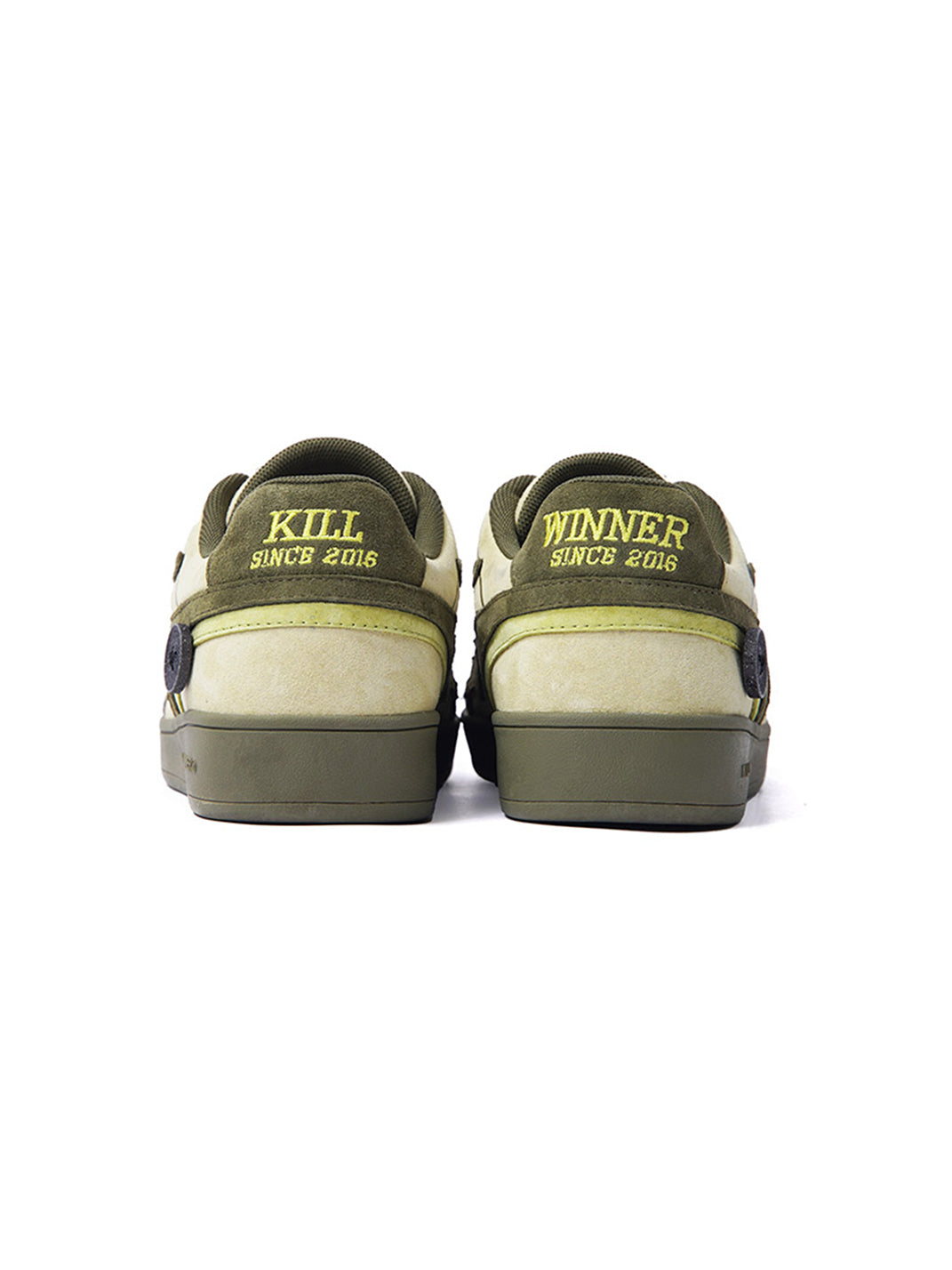 Olive Flame-Panel Low-Profile Trainers