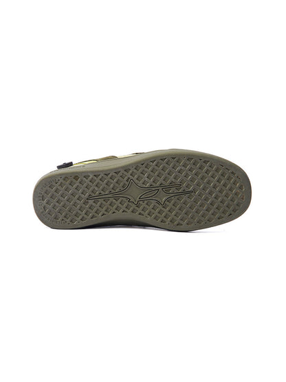 Olive Flame-Panel Low-Profile Trainers