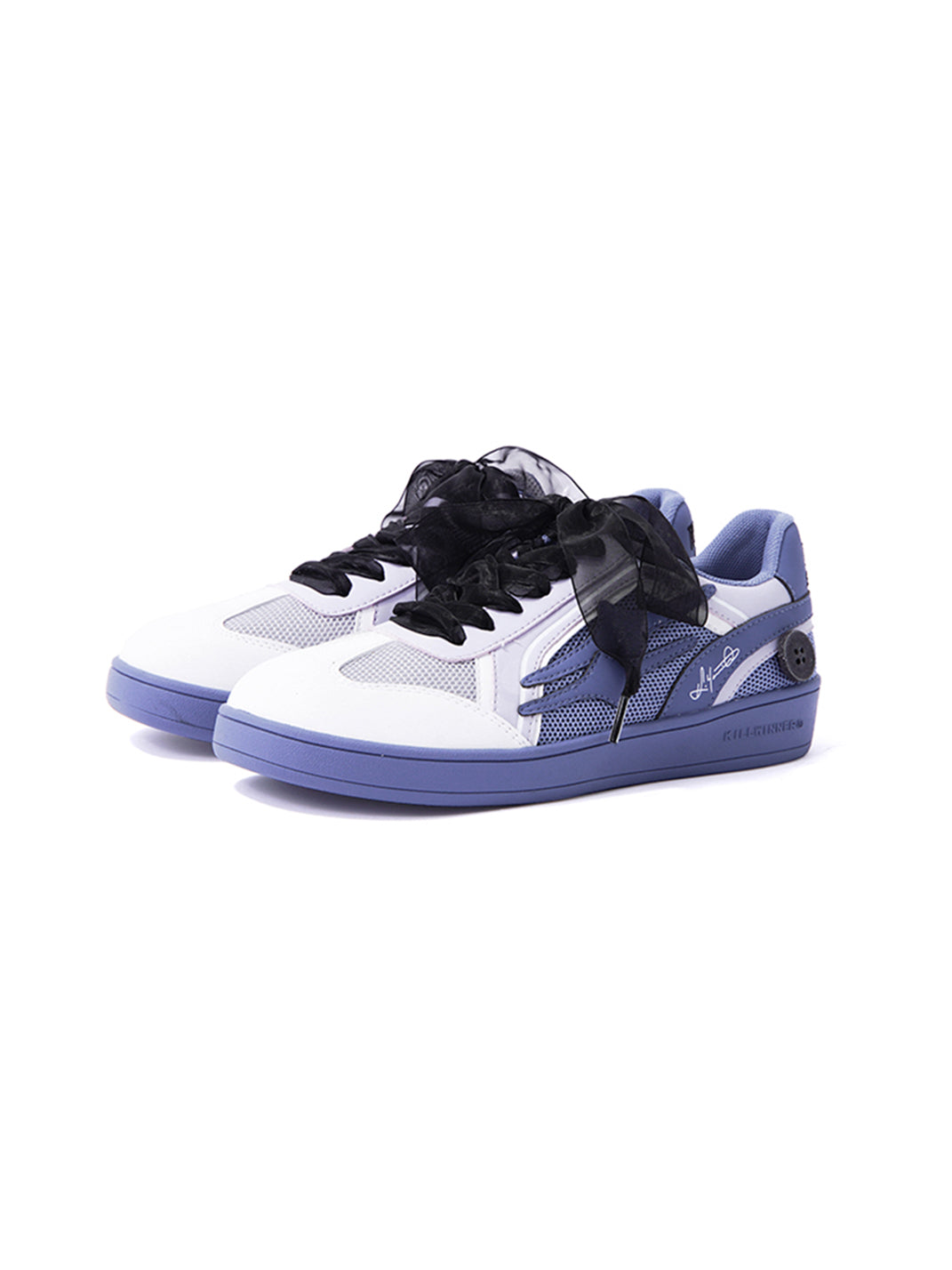 Wisteria Bow-Lace Retro Court Sneakers