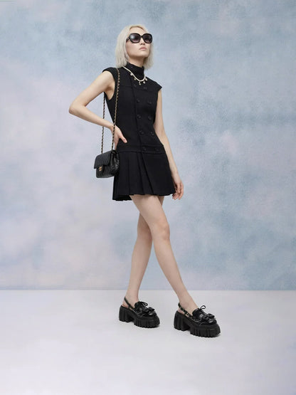 Bow-Front Chunky Mary Jane Sandals