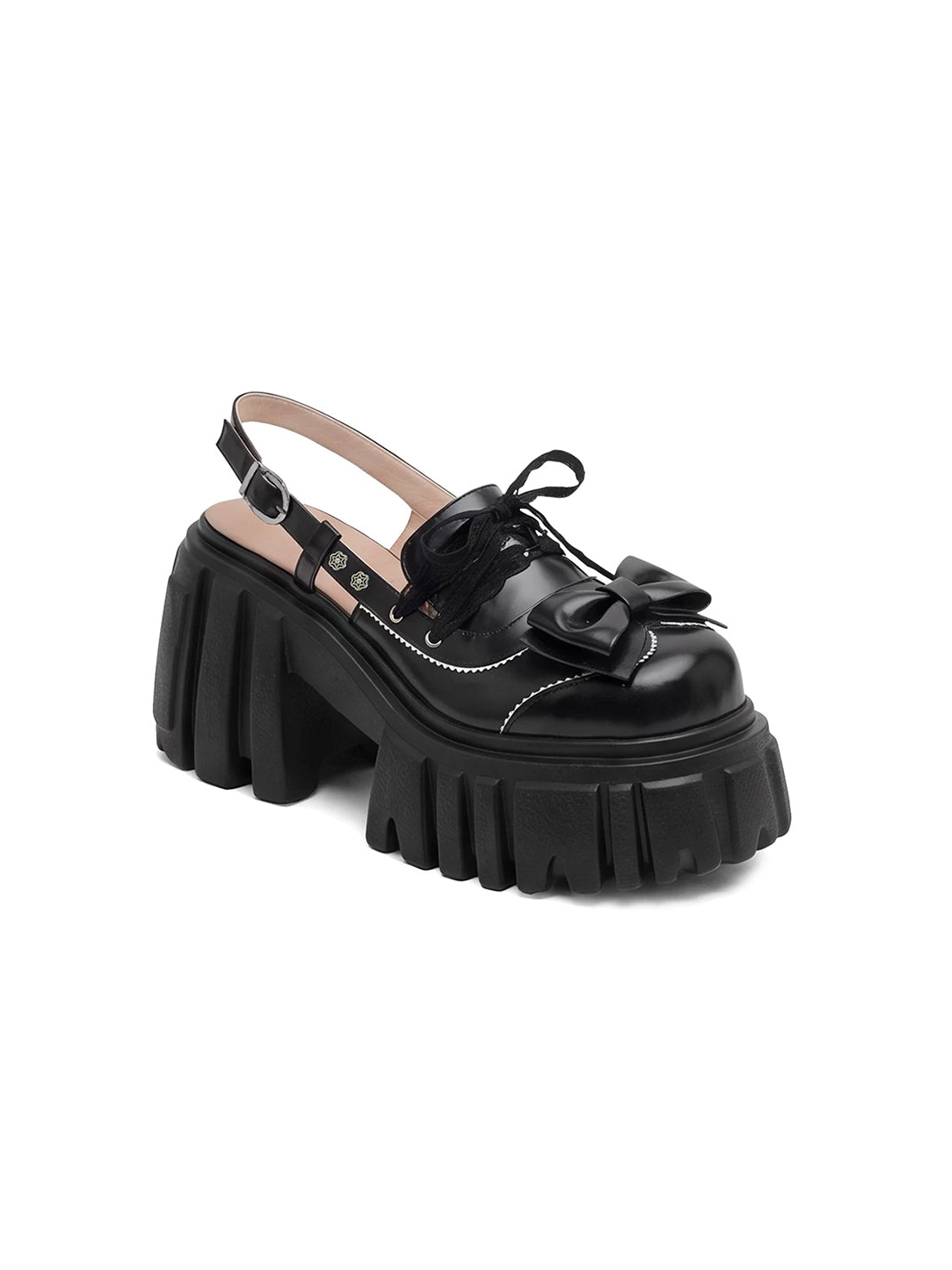 Bow-Front Chunky Mary Jane Sandals