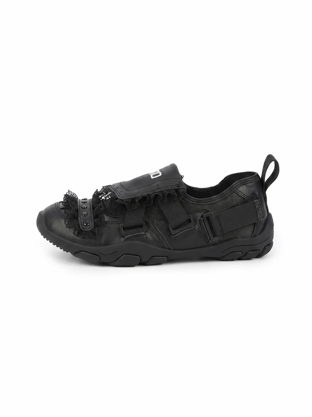 Lace-Trim Buckle Strap Ballet Sneakers