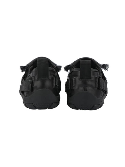 Lace-Trim Buckle Strap Ballet Sneakers