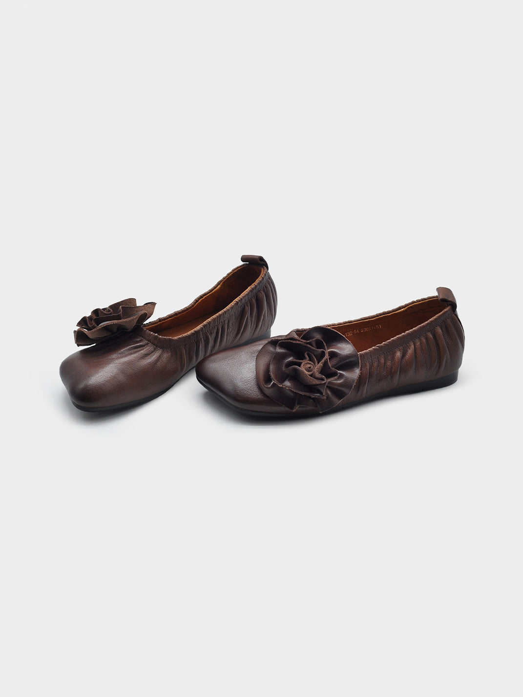 Leather Flower Soft Ballet Flats