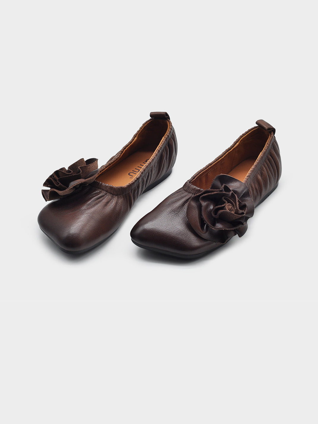 Leather Flower Soft Ballet Flats