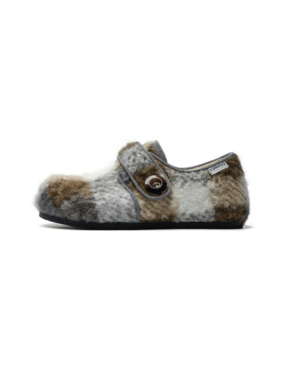 Leopard Faux-Fur Velcro Slip-On Shoes