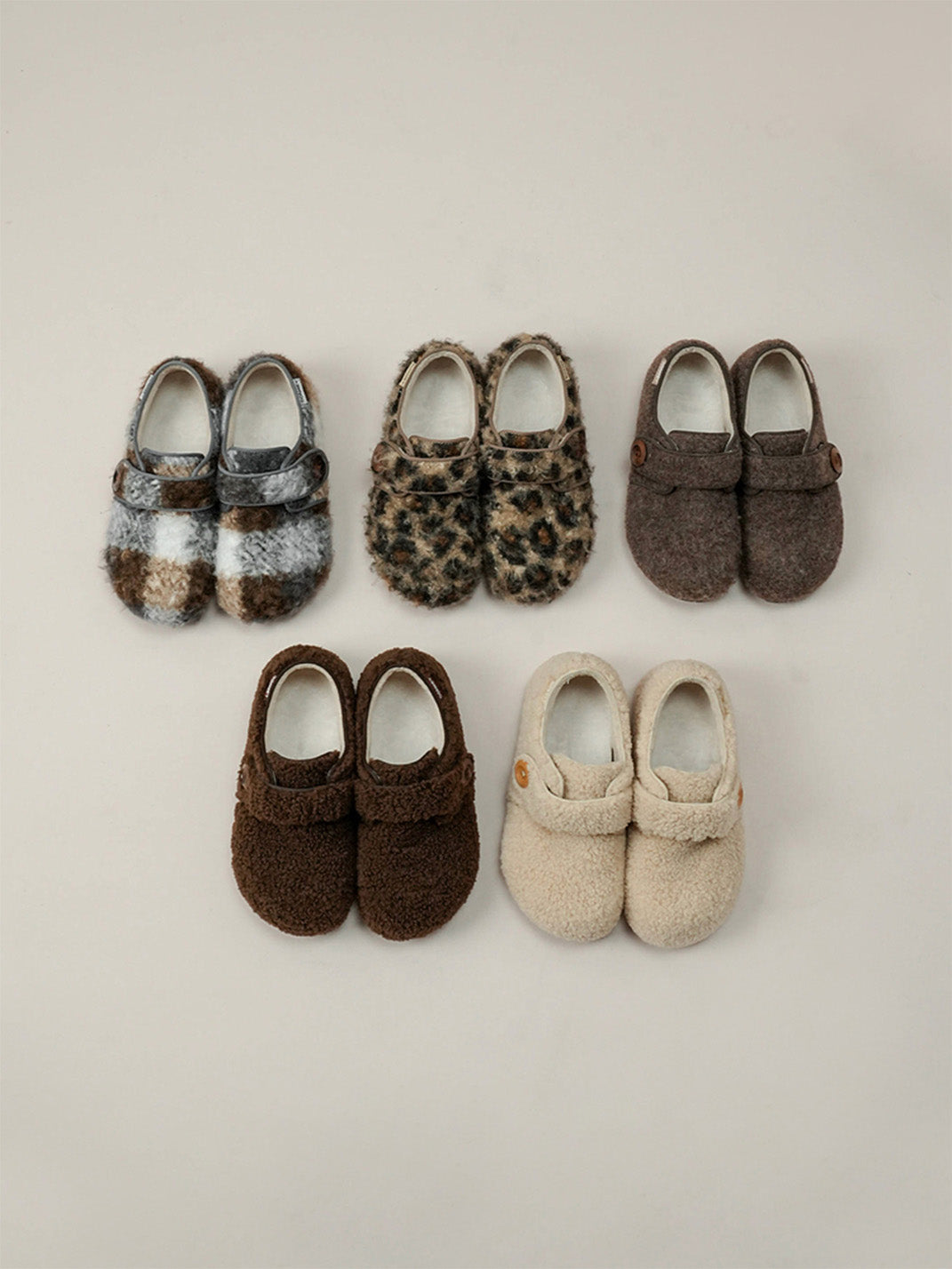 Leopard Faux-Fur Velcro Slip-On Shoes
