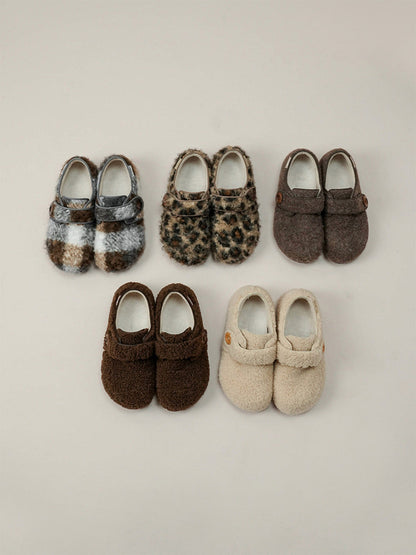 Leopard Faux-Fur Velcro Slip-On Shoes